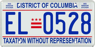 DC license plate EL0528