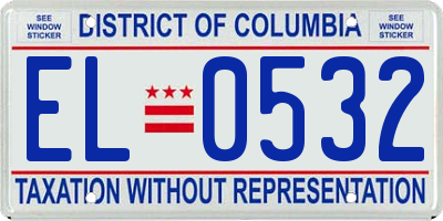 DC license plate EL0532