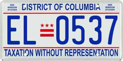 DC license plate EL0537