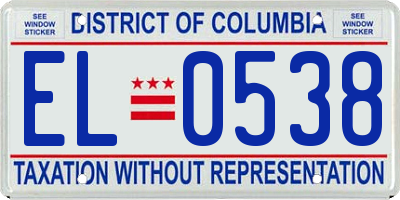 DC license plate EL0538