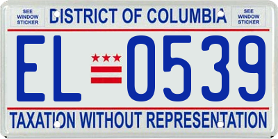 DC license plate EL0539