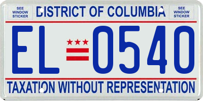 DC license plate EL0540