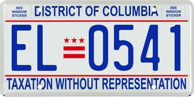 DC license plate EL0541