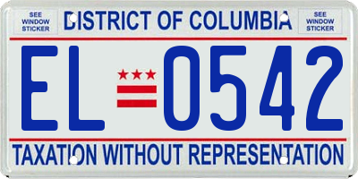 DC license plate EL0542