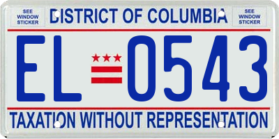 DC license plate EL0543