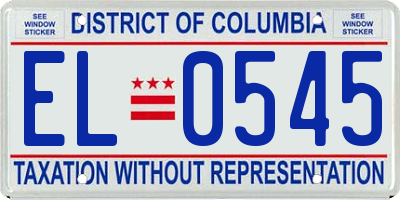 DC license plate EL0545