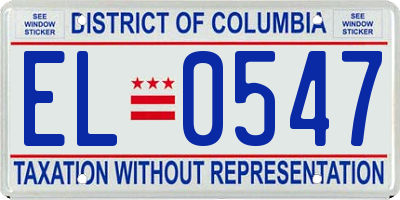 DC license plate EL0547