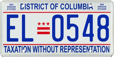 DC license plate EL0548