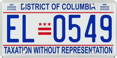 DC license plate EL0549