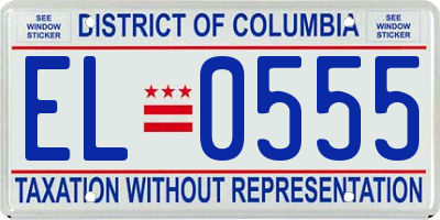 DC license plate EL0555