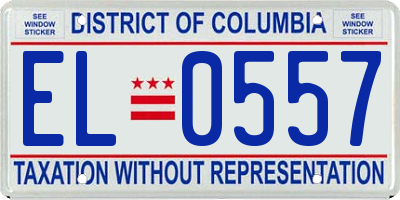 DC license plate EL0557