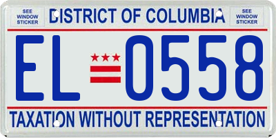 DC license plate EL0558