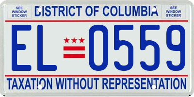 DC license plate EL0559