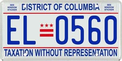 DC license plate EL0560