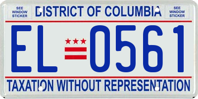 DC license plate EL0561