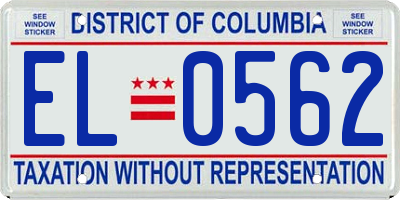 DC license plate EL0562