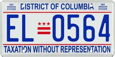 DC license plate EL0564