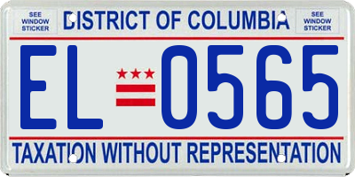 DC license plate EL0565