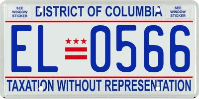 DC license plate EL0566