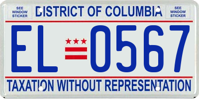 DC license plate EL0567