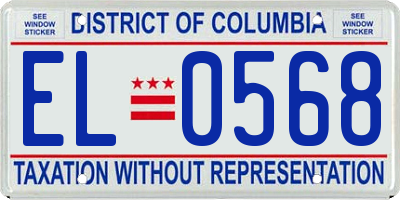 DC license plate EL0568