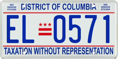 DC license plate EL0571