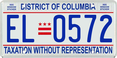 DC license plate EL0572