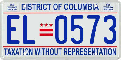 DC license plate EL0573