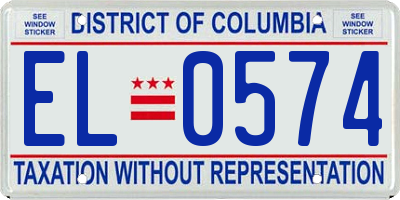 DC license plate EL0574