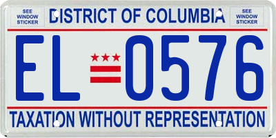 DC license plate EL0576