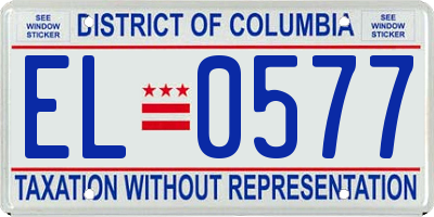 DC license plate EL0577