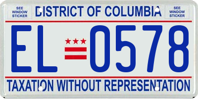 DC license plate EL0578