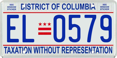 DC license plate EL0579