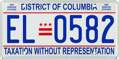 DC license plate EL0582