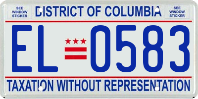 DC license plate EL0583