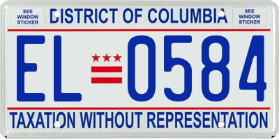 DC license plate EL0584