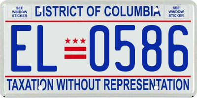 DC license plate EL0586