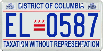 DC license plate EL0587