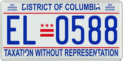 DC license plate EL0588