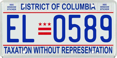 DC license plate EL0589