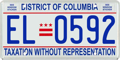 DC license plate EL0592