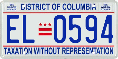 DC license plate EL0594