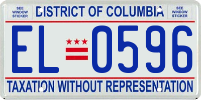 DC license plate EL0596