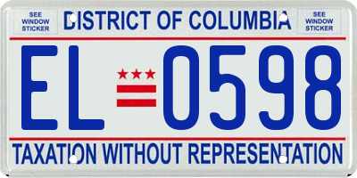 DC license plate EL0598