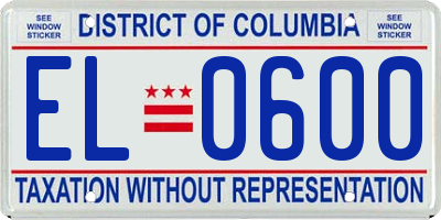 DC license plate EL0600