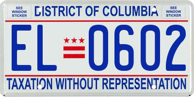 DC license plate EL0602