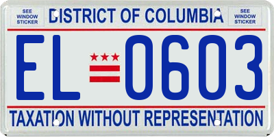 DC license plate EL0603