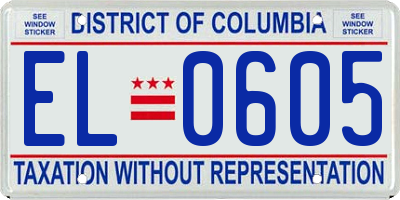 DC license plate EL0605