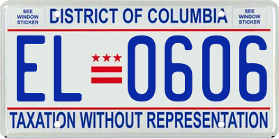 DC license plate EL0606