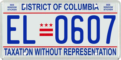 DC license plate EL0607